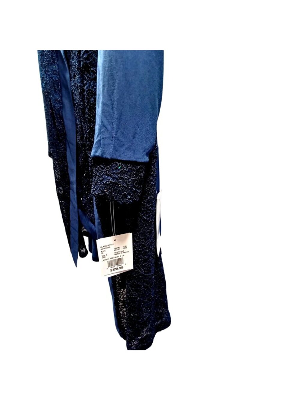Pantsuit Formal NWT Navy Sequin Lace Evening Oleg Cassini 3pc Set Women Size 16 - Picture 14 of 16